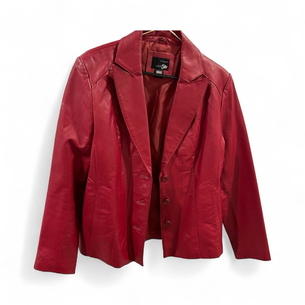 East 5th‎ Genuine Tailored Red Women's Leather Jacket Size Medium